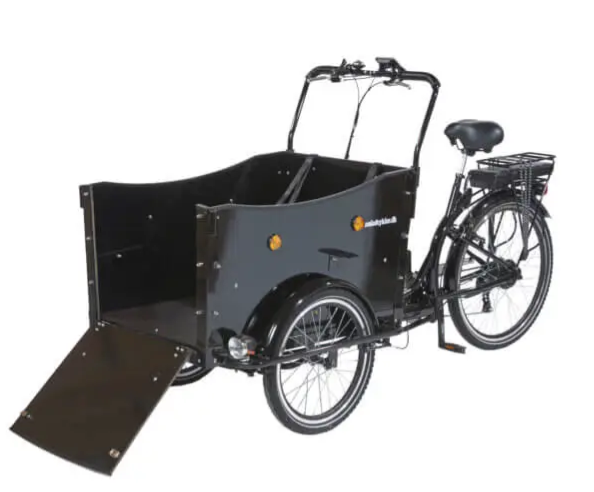 AMCARGOBIKES CURVE DOG FRIENDLY CARGO ELECTRIC TRICYCLE – BLACK